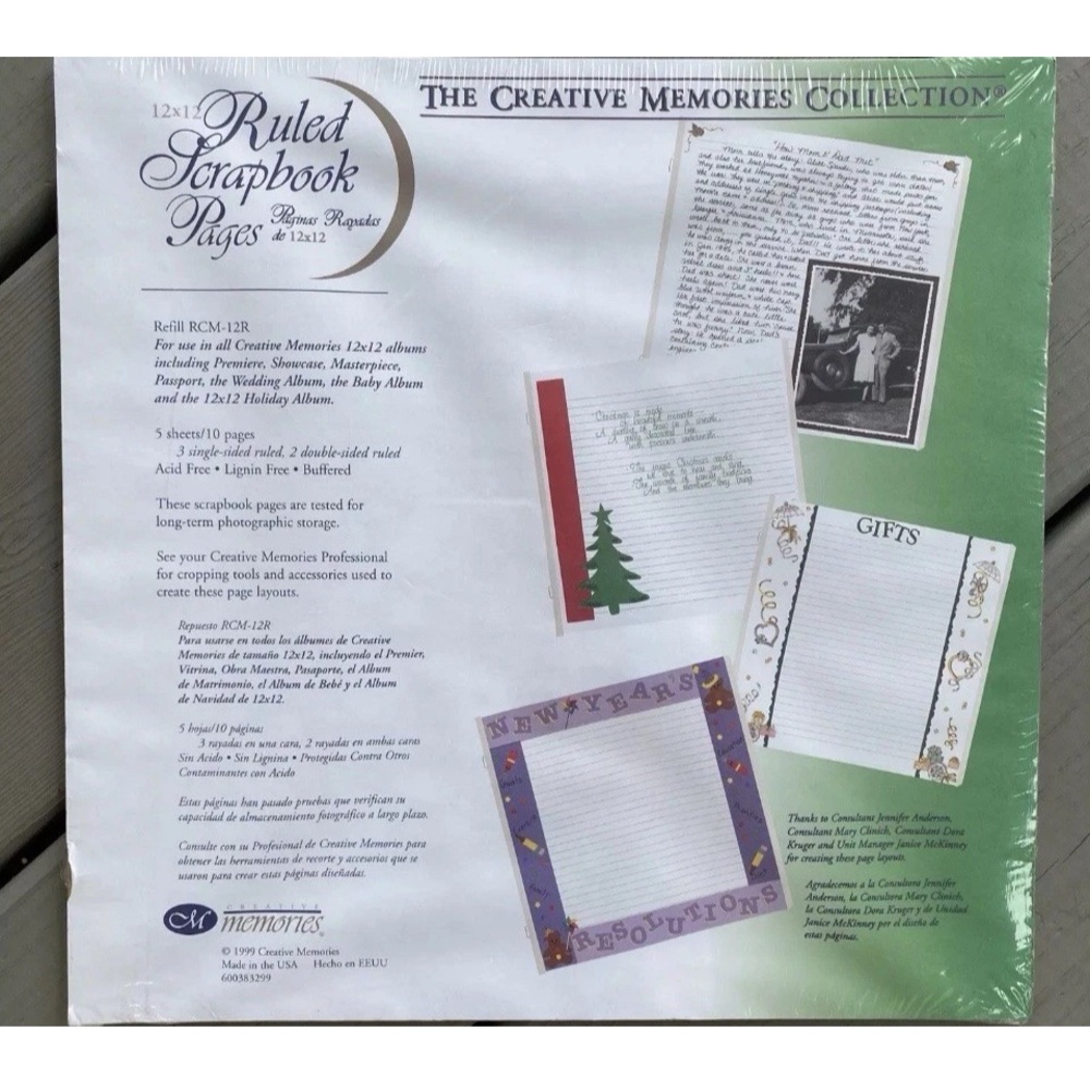 📍SALE Creative Memories 12x12 Ruled Scrapbook Pages NIP
